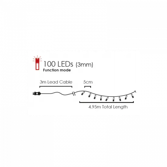 100LED ΛΑΜΠ.ΣΕ ΣΕΙΡΑ 8 ΠΡΟΓΡΑΜΜΑΤΑ ΠΟΛΥΧΡΩΜΑ 5m 230V IP44 ΠΡΑΣΙΝΟ ΚΑΛ. - ledmania.gr
