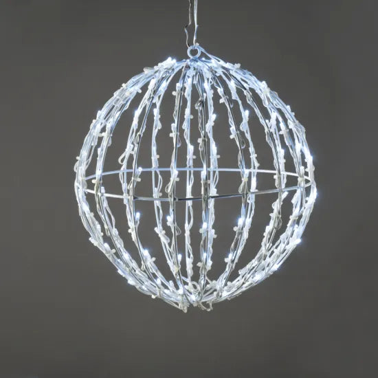 ΧΡΙΣΤΟΥΓΕΝΝΙΑΤΙΚΗ ΜΠΑΛΑ 120LED ΣΤΑΘΕΡΑ Ø25CM 220V ΨΥΧΡΟ - ledmania.gr