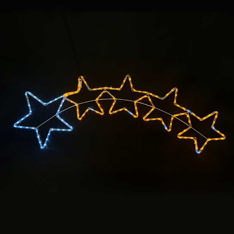 5 STARS 144 LED 6m ΜΟΝΟΚ. ΦΩΤ ΛΕΥΚΟ & ΚΙΤΡΙΝΟ FLASH IP65 150*50cm 1.5m ΚΑΛ. - ledmania.gr
