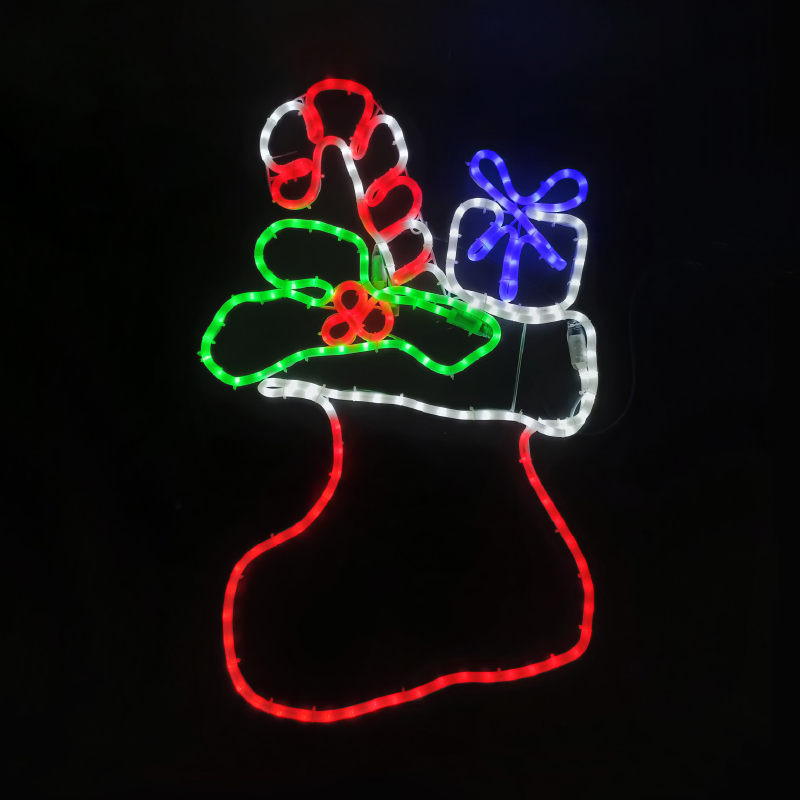 SOCK WITH PRESENT 252 LED  ΜΟΤΙΦ 7m ΜΟΝΟΚ. ΦΩΤΟΣ. MULTICOLOR ΣΤΑΘΕΡΟ IP65  53*78m 1.5m ΚΑΛ. - ledmania.gr