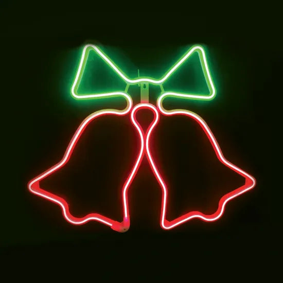 DOUBLE BELLS NEON 62X50CM ΜΕ 300LED ΦΩΤΟΣΩΛΗΝΑ - ledmania.gr