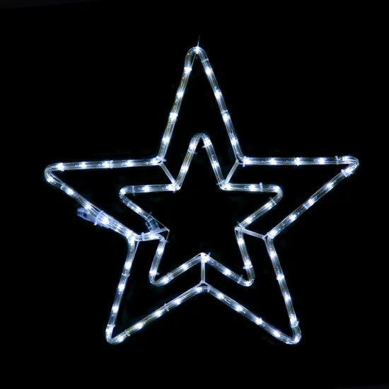 DOUBLE STARS" 72 LED ΣΧΕΔΙΟ 3m ΜΟΝΟΚΑΝΑΛ ΦΩΤΟΣΩΛ ΨΥΧΡΟ ΛΕΥΚΟ ΜΗΧΑΝΙΣΜΟ FLASH IP44 55cm 1.5m ΚΑΛ. - ledmania.gr