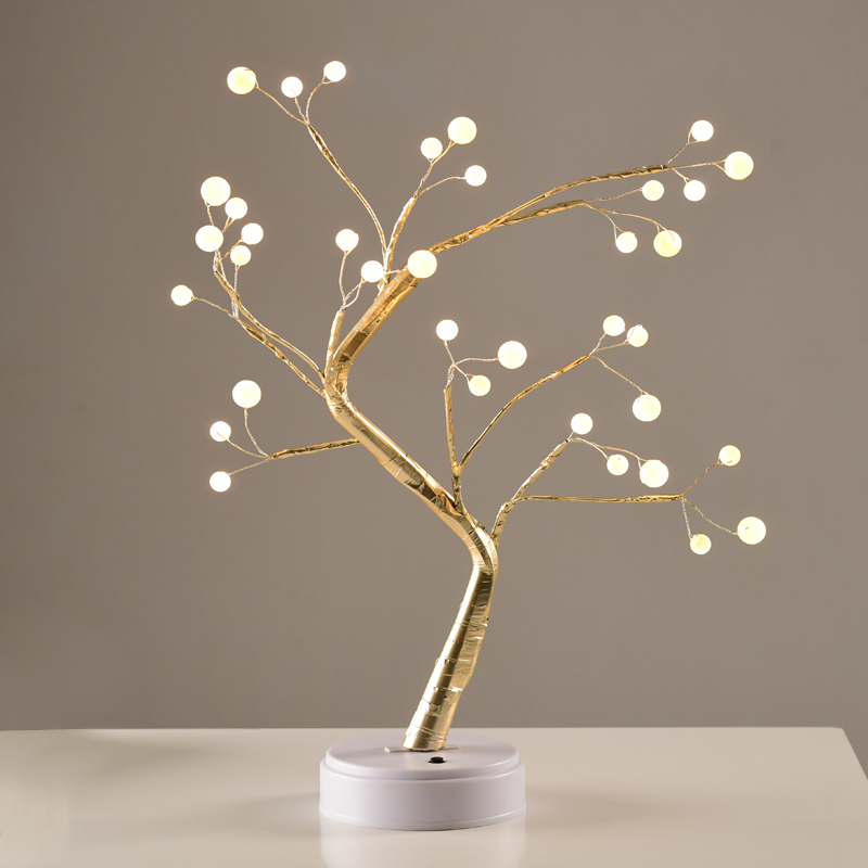 ^  “TREE WITH BALL LIGHTS” 36 LED ΛΑΜΠΑΚ ΜΠΑΤΑΡ(3xAA)/USB ΘΕΡΜΟ ΛΕΥΚΟ IP20 50cm - ledmania.gr