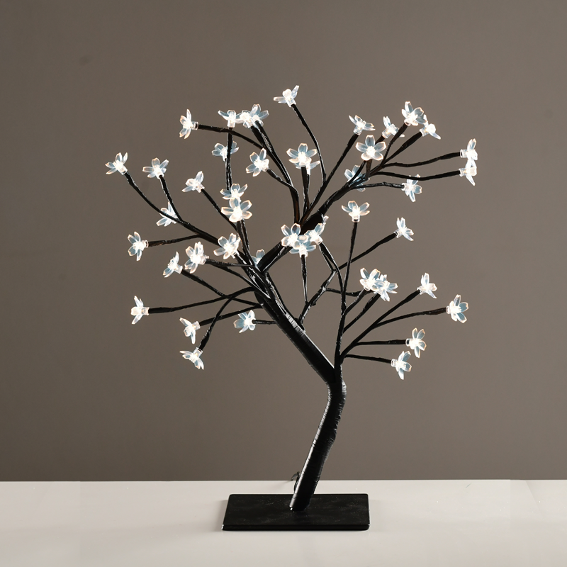 TREE WITH FLOWERS OF SILICONE” 36LED ΛΑΜΠΑΚ ΜΕ ΑΝΤΑΠΤΟΡΑ(24V DC)ΨΥΧΡΟ ΛΕΥΚΟ IP20 45cm 3m ΜΑΥΡΟ - ledmania.gr