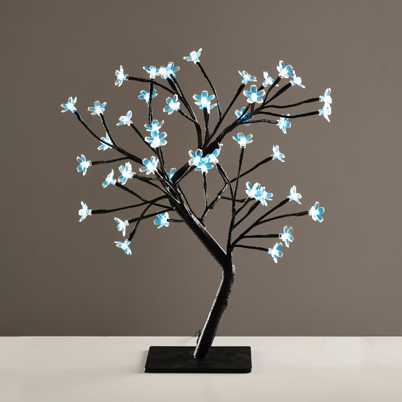 TREE WITH FLOWERS OF SILICONE” 36LED ΛΑΜΠΑΚ ΜΕ ΑΝΤΑΠΤΟΡΑ(24V DC)ΜΠΛΕ IP20 45cm 3m ΜΑΥΡΟ ΚΑΛΩΔΙΟ - ledmania.gr