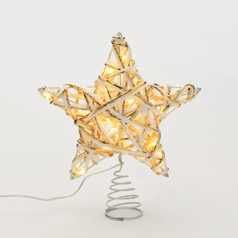 “WHITE & GOLD CONVEX STAR” 20 MINI WW LED ΛΑΜΠ. ΜΠΑΤ. 3ΧΑΑ,IP20 23x5x20cm - ledmania.gr