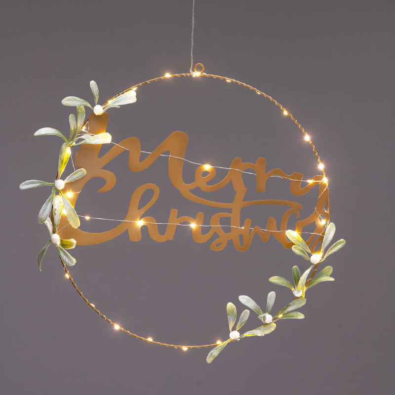 CIRCLE MERRY CHRISTMAS ΚΡΕΜΑΣΤ ΔΙΑΚΟΣΜΗΤΙΚ 40LED ΛΑΜΠ ΘΕΡΜ ΣΤΑΘ ΜΠΑΤ 2ΧΑΑ(ΔΕΝ ΣΥΜΠ) IP20 ΔΙΑΜ:40cm - ledmania.gr