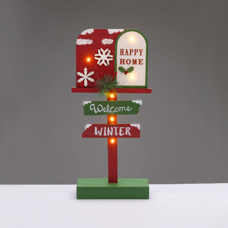 WOODEN XMAS SIGN WELCOME WINTER 6 LED IP20 ΘΕΡΜΑ ΜΠΑΤ 2ΧΑΑΑ ΔΙΑΚΟΣΜΗΤΙΚΟ 18x6x39.5cm - ledmania.gr