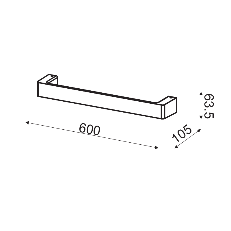 ΕΠΙΤΟΙΧΟ Φ/Σ LED 12W 3000K ΑΛΟΥΜΙΝΙΟ ΓΚΡΙ 60Χ6,4Χ10,5CM - ledmania.gr