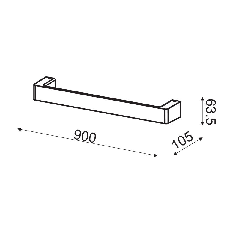 ΕΠΙΤΟΙΧΟ Φ/Σ LED 18W 3000K ΑΛΟΥΜΙΝΙΟ ΛΕΥΚΟ 90Χ6,4Χ10,5CM - ledmania.gr