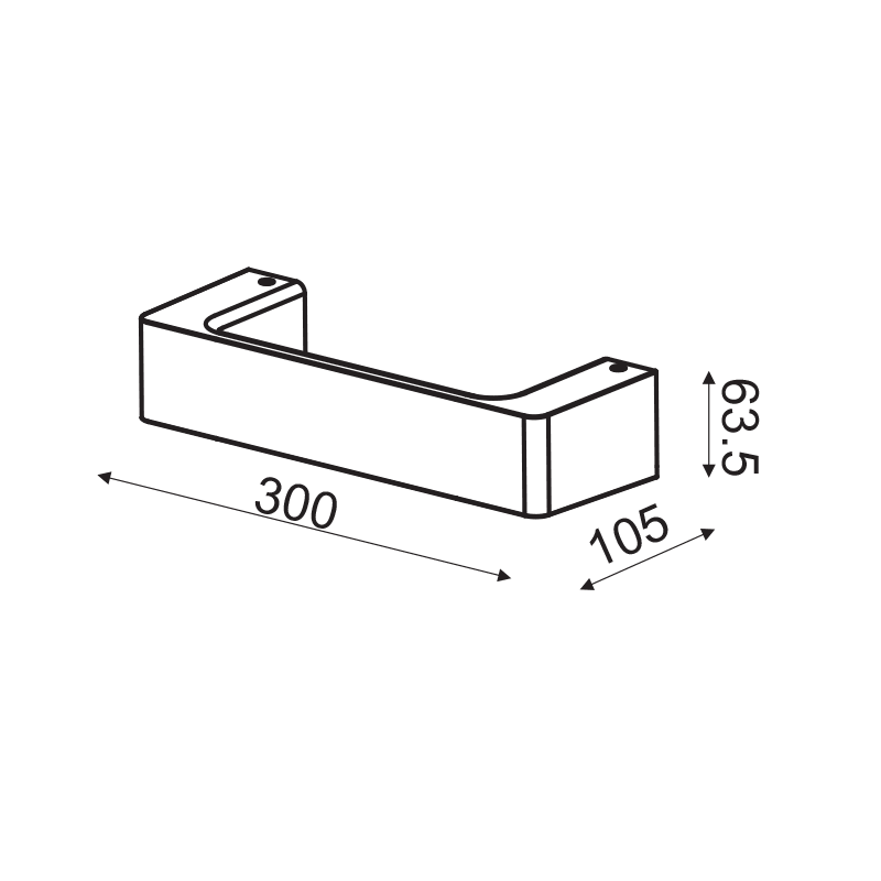 ΕΠΙΤΟΙΧΟ Φ/Σ LED 6W 3000K ΑΛΟΥΜΙΝΙΟ ΜΑΥΡΟ 30Χ6,4Χ10,5CM - ledmania.gr