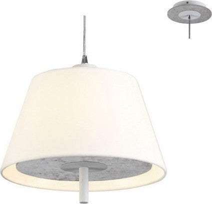 ΚΡΕΜ Φ/Σ 1ΧE27 ΑΠΟΧ ΤΣΙΜ MDF+ΛΕΥΚ ΜΕΤΑΛΛΟ+ΥΦΑΣΜ Φ28ΧΗ80CM - ledmania.gr