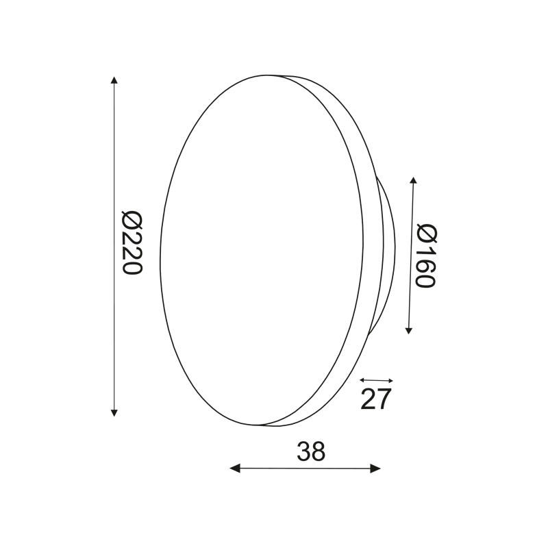ΕΠΙΤ Φ/Σ LED 10W 3000Κ ΑΠΟΧΡ.ΑΝΟΙΧΤ ΞΥΛ MDF ΚΥΚΛ Φ22XH3,6CM - ledmania.gr
