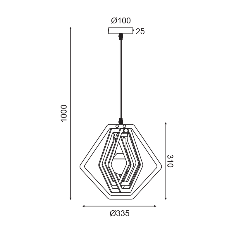 ΚΡΕΜΑΣΤΟ Φ/Σ 1ΧΕ27 ΣΚ.ΚΑΦΕ ΔΕΡΜΑ MDF D34XH100CM TRITON - ledmania.gr