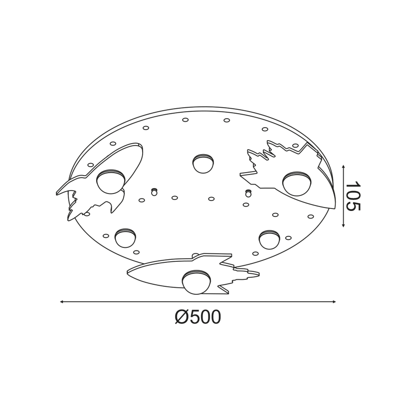 ΟΡΟΦΗΣ Φ/Σ LED 18W 3000K 1440LM ΔΙΑΣΤΗΜΑ MDF D50XH11CM NASA - ledmania.gr