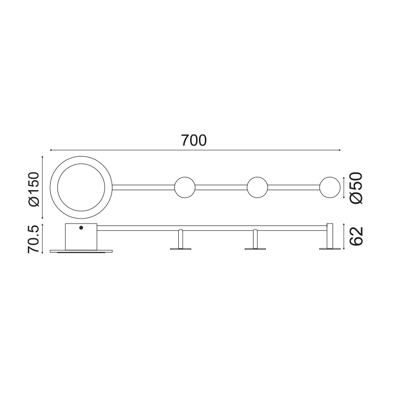 ^ΕΠΙΤΟΙΧΟ Φ/Σ LED 7W 3000K 560LM ΛΕΥΚΟ ΜΕΤΑΛΛΙΚΟ 70Χ7Χ15CM VALENTINO - ledmania.gr