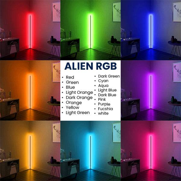Μοντέρνο Minimal Επιδαπέδιο Μαύρο Φωτιστικό 100cm LED 16 Watt με Ασύρματο Χειριστήριο RF & Dimmer RGB Πολύχρωμο GloboStar ALIEN Design GLOBO-100-8 - ledmania.gr