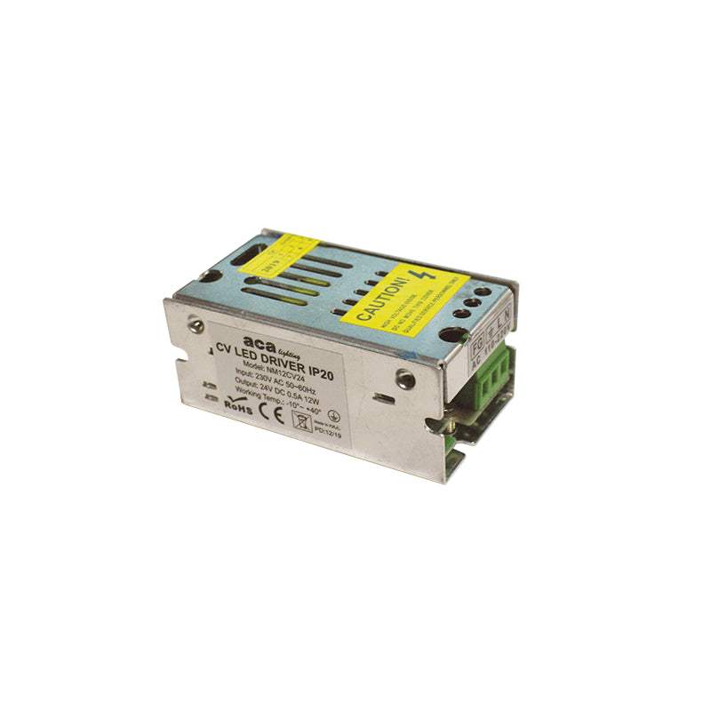 ^METAL CV LED DRIVER 12W 230V AC-24V DC 0.5A IP20 WITH TERMINAL - ledmania.gr