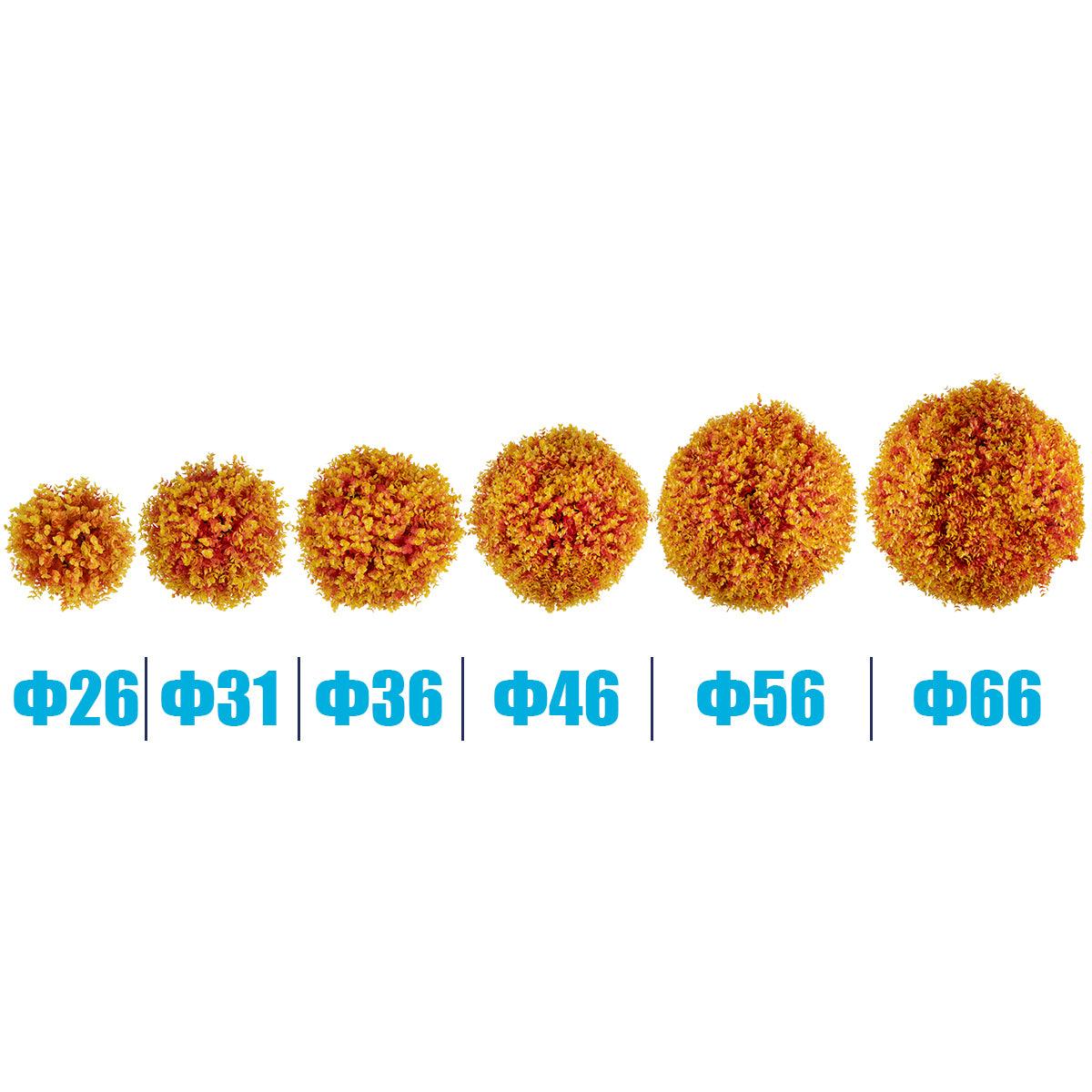 GloboStar® 78513 Artificial - Συνθετικό Τεχνητό Διακοσμητικό Φυτό Θάμνος Πυξάρι Πορτοκαλί - Κίτρινο Φ26cm - ledmania.gr