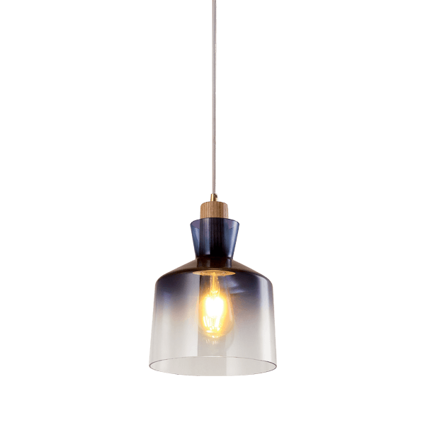 ALMA PENDANT 1xE27 WOOD/BLUE - ledmania.gr