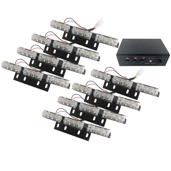 Εξωτερικά Φώτα Οδικής Βοήθειας STROBO LED 8x3 72W 10-30V IP65 Αδιάβροχα Πορτοκαλί GloboStar 88982 - ledmania.gr