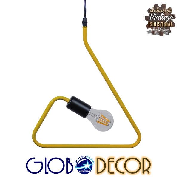 GloboStar® LIBBY 01097-1 Μοντέρνο Κρεμαστό Παιδικό Φωτιστικό Οροφής Μονόφωτο Κίτρινο Μεταλλικό Φ31 x Υ100cm - ledmania.gr