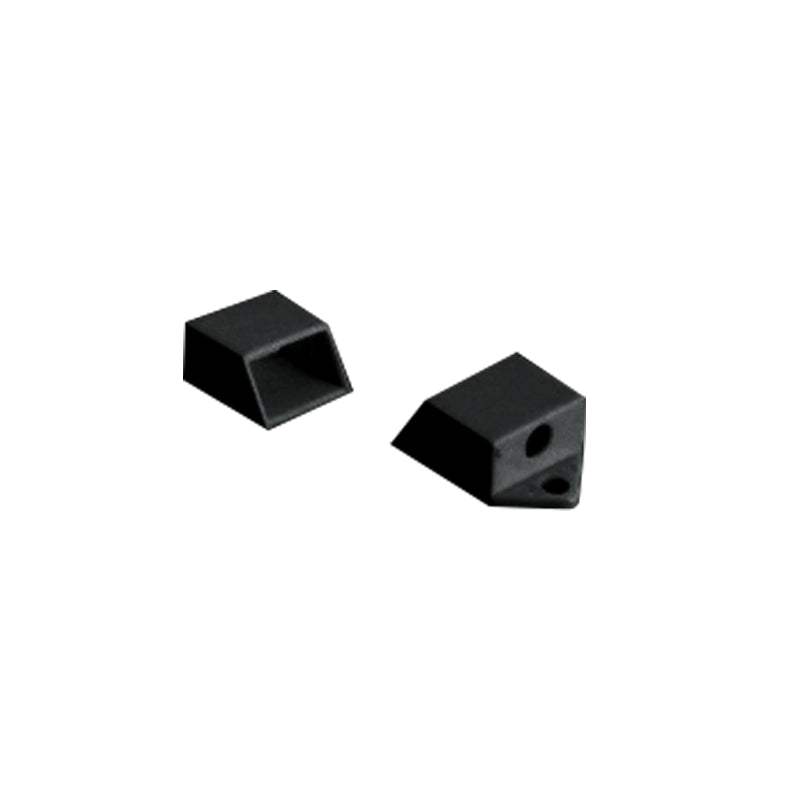 SET OF BLACK PLASTIC END CAPS FOR PROFILE P151B, 2PCS WITH HOLE - ledmania.gr