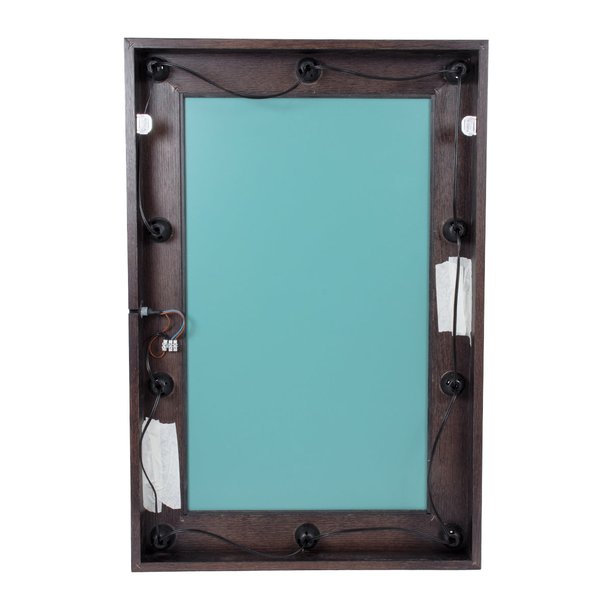 GloboStar® MAKEUP MIRROR-60x90-2 Μοντέρνος Καθρέπτης Μακιγιάζ με Πλαίσιο Φυσικού Ξύλου με Διακόπτη On/Off 10 x E27 AC220-240V - Μ60 x Π7 x Υ90cm - Καφέ Wenge - ledmania.gr