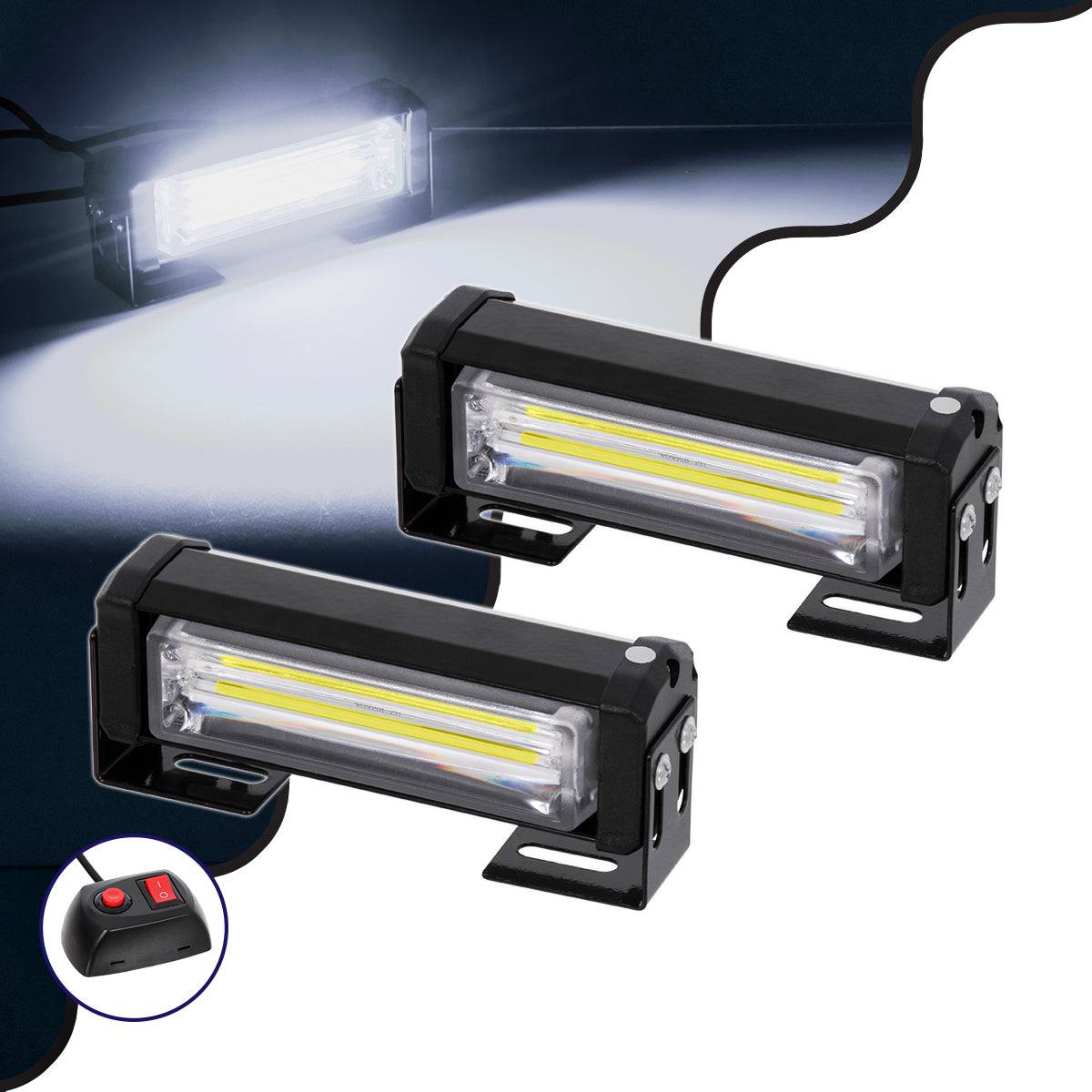 GloboStar® 85028 PRO Series ΣΕΤ 2 x Μπάρες Σήμανσης Οχήματος Ασθενοφόρου για Αυτοκίνητα & Φορτηγά 13 Προγραμμάτων Φωτισμού LED CREE CXB COB 18W DC 10-30V Αδιάβροχο IP65 Ψυχρό Λευκό 6000K - ledmania.gr