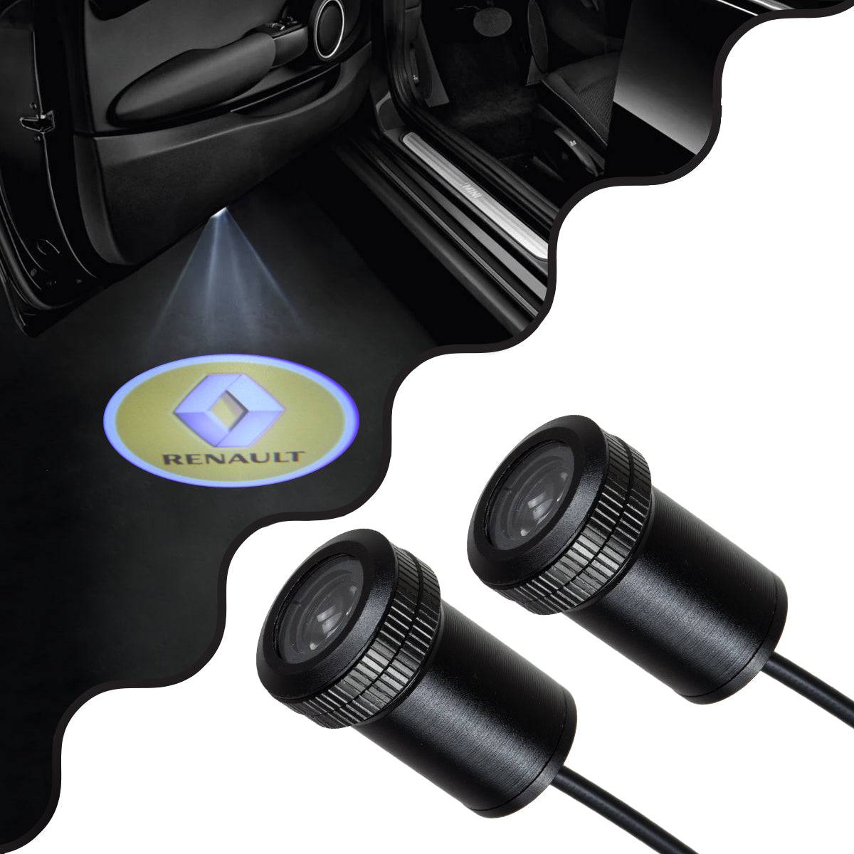 GloboStar® 81622 RENAULT Ghost Car Brand Logo Projector - Προτζέκτορας Προβολής Μάρκας Αυτοκινήτου LED CREE XHP35 3W 240lm 120° DC 12V IP20 Ψυχρό Λευκό 6000K - ledmania.gr