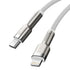 BASEUS CABLE CAFULE METAL USB-C - LIGHTNING 20W 2M WHITE - ledmania.gr