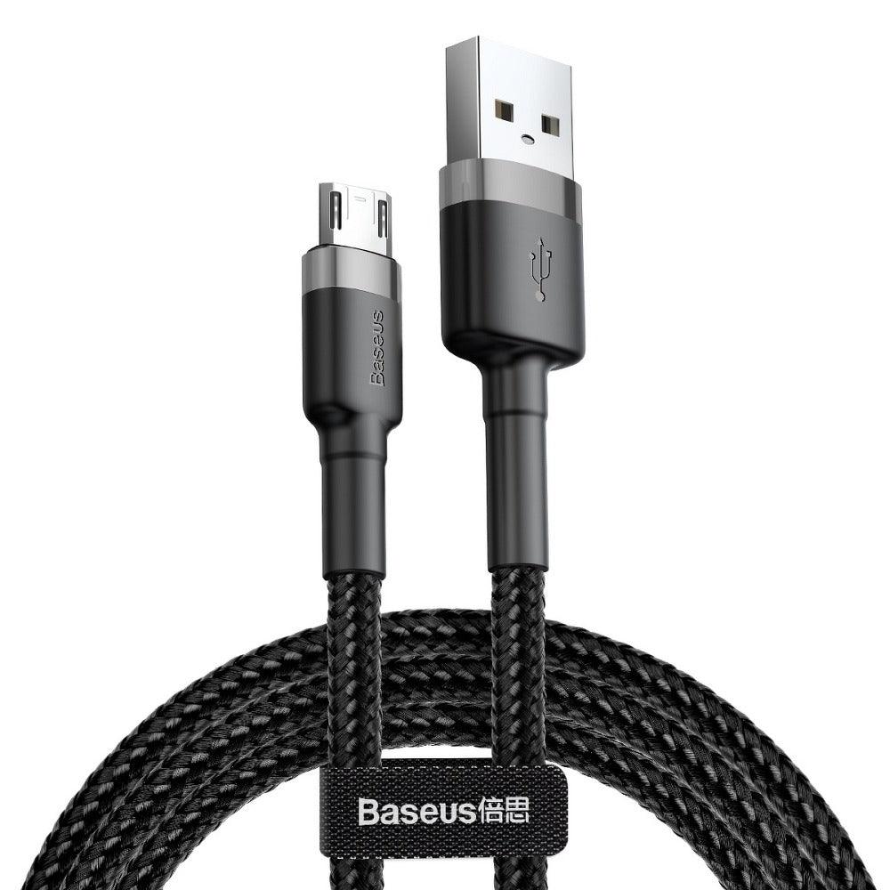 BASEUS CABLE CAFULE MICRO 2,4A 3M GRAY-BLACK CAMKLF-B91 - ledmania.gr