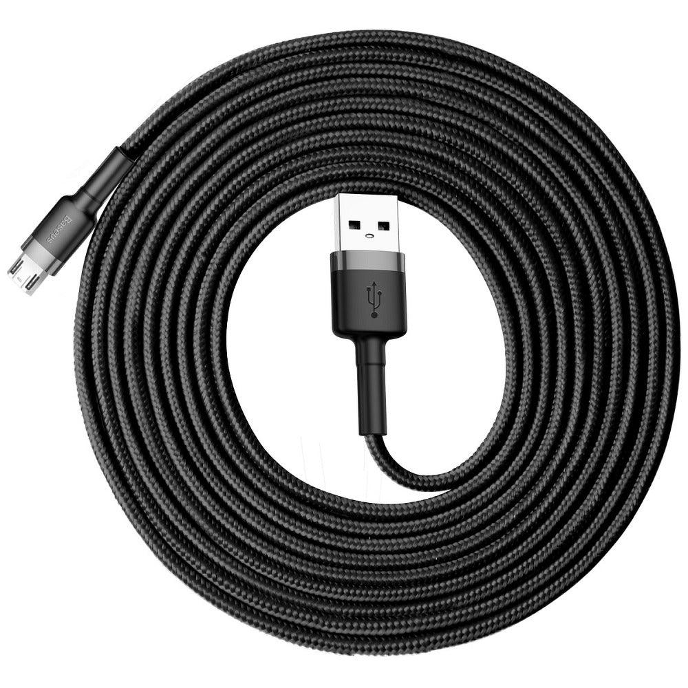 BASEUS CABLE CAFULE MICRO 2,4A 3M GRAY-BLACK CAMKLF-B91 - ledmania.gr