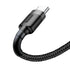 BASEUS CABLE CAFULE TYPE-C 1M GRAY BLACK 3A - ledmania.gr