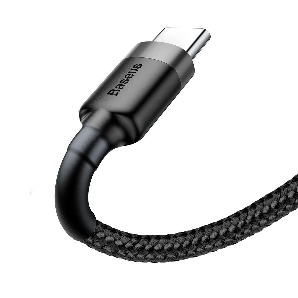 BASEUS CABLE CAFULE TYPE-C 2M GRAY BLACK 2A (CATKLF-CG1) - ledmania.gr