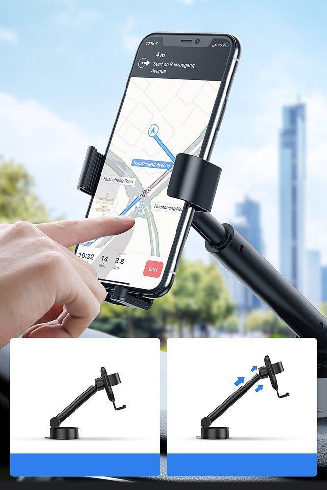 BASEUS GRAVITY CAR HOLDER SIMPLISM WINDSHIELD OR DASHBOAD MOUNT (SUYL-JY01) BLACK - ledmania.gr
