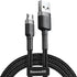 BASEUS ΚΑΛΩΔΙΟ BRAIDED USB 2.0 ΣΕ MICRO USB QC  BLACK / GREY 2M (CAMKLF-CG1) - ledmania.gr