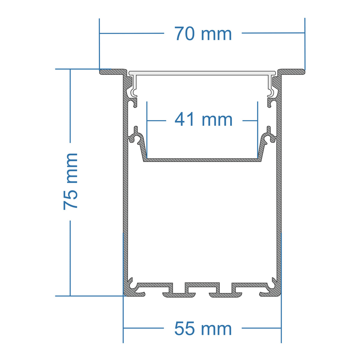 GloboStar® 70829-3M AVATAR Linear Γραμμικό Αρχιτεκτονικό Χωνευτό Προφίλ Αλουμινίου Ανοδιωμένο με Λευκό Οπάλ Κάλυμμα για 4 Σειρές Ταινίας LED Πατητό - Press On 3 Μέτρα - ledmania.gr