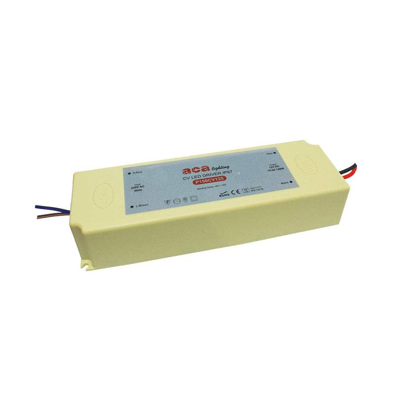 ^PLASTIC 5YRS CV LED DRIVER 150W 230V AC-12V DC 12.5A IP67 WITH CABLES - ledmania.gr