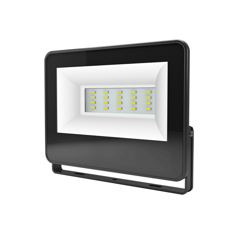 BLACK LED SMD FLOOD LUMINAIRE IP66 20W 3000K 2000Lm 230V AC RA80 - ledmania.gr