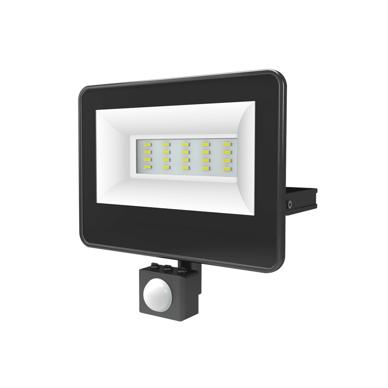 BLACK SENSOR LED SMD FLOOD LUMINAIRE IP66 20W 4000K 2070Lm 230V AC RA80 - ledmania.gr