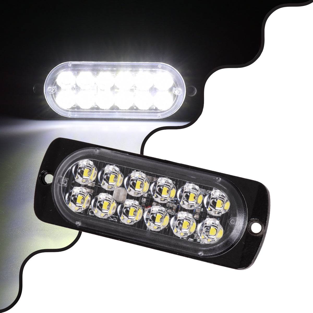 GloboStar® 85263 PRO Series Μπάρα Σήμανσης Οχήματος Ασθενοφόρου για Αυτοκίνητα & Φορτηγά Φωτισμού STROBE LED SMD 3030 12W DC 12-24V Αδιάβροχη IP65 Ψυχρό Λευκό 6000K - ledmania.gr