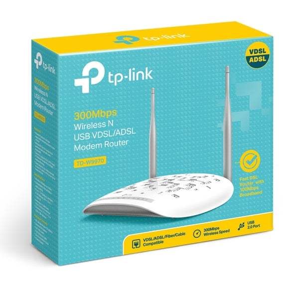 TP-LINK TD-W9970 300MBPS WIRELESS N USB VDSL2 PSTN MODEM ROUTER - ledmania.gr