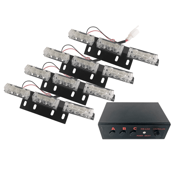 Εξωτερικά Φώτα Πυροσβεστικής STROBO LED 4x3 36W 10-30V IP65 Αδιάβροχα Κόκκινο GloboStar 88945 - ledmania.gr