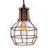 GloboStar® CAGE 00866 Vintage Industrial Κρεμαστό Φωτιστικό Οροφής Μονόφωτο Καφέ Σκουριά Μεταλλικό Πλέγμα Φ15 x Y22cm - ledmania.gr