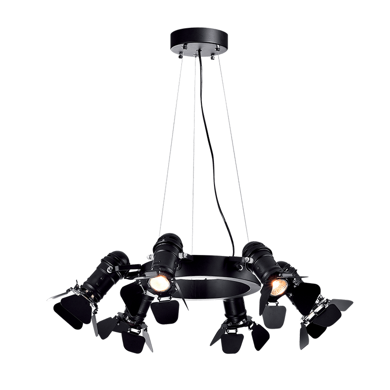 CINEMA ΠΟΛΥΦΩΤΟ 6XE27 ΜΑΥΡΟ D630mm - ledmania.gr