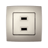 CITY ΔΙΠΛΗ ΠΡΙΖΑ USB ΣΑΜΠΑΝΙΖΕ ΜΕΤΑΛΛΙΖΕ - ledmania.gr