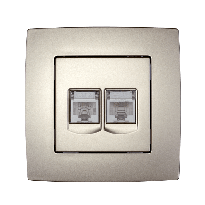 CITY ΠΡΙΖΑ ΤΗΛΕΦΩΝΟΥ RJ11 + ΥΠΟΛΟΓΙΣΤΗ RJ45 ΣΑΜΠΑΝΙΖΕ, ΜΕΤΑΛΛΙΖΕ - ledmania.gr