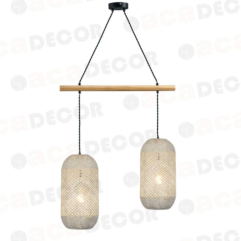 ^ΚΡΕΜΑΣΤΟ Φ/Σ 2ΧΕ27 RATTAN+ΞΥΛΟ 60X20XH120CM COCONUT - ledmania.gr