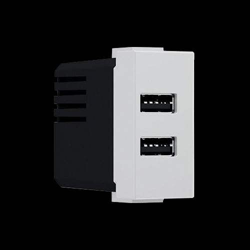 ^ MODYS ΠΡΙΖΑ ΤΡΟΦΟΔΟΣΙΑΣ USB 1 ΣΤ. 2xUSB ΙΒΟΥΑΡ 5VDC 2X1.2A IP20 - ledmania.gr